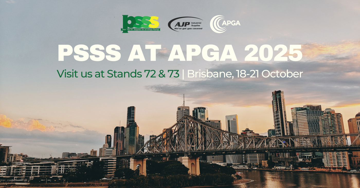 PSSS showcasing pipeline equipment at APGA 2025 in Brisbane - Visit us at Stands 72 & 73.