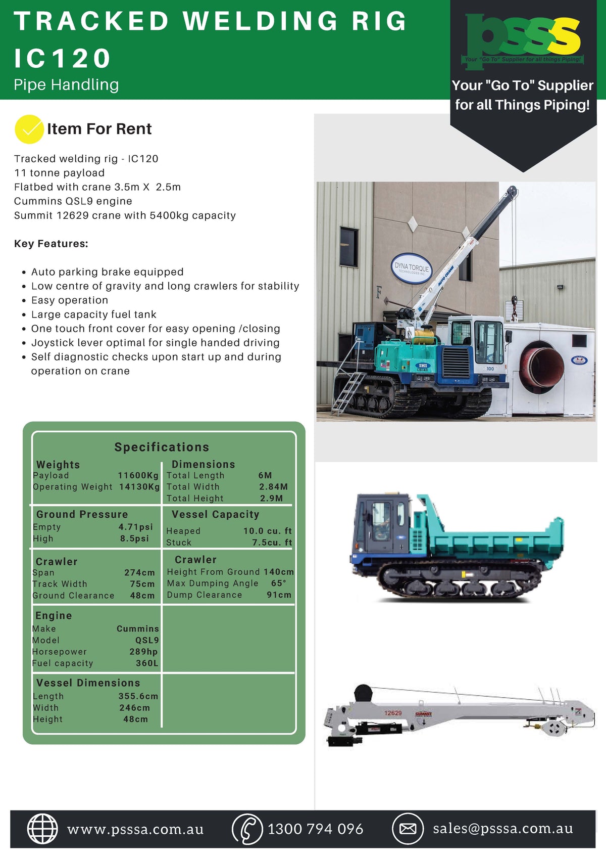 Tracked Ws Rig Tracked Welding Rig | Piping Specialty Supply Service